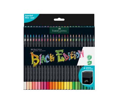 Matite colorate triangolare Black Edition - colori assortiti - conf. 50 pezzi - Faber Castell - 116450 - 4005401164500 - DMwebShop