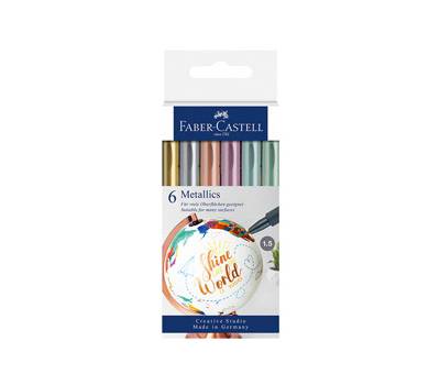 Marcatori - colori assoriti metallics - conf. 6 pezzi - Faber Castell - 160706 - 4005401607069 - DMwebShop