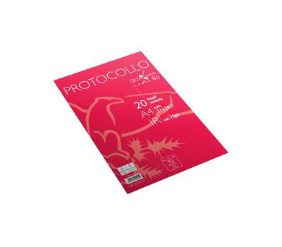 Fogli - protocollo - Quaxima - A4 - 1 rigo - 80 gr - conf. 20 pezzi - Pigna - 02322641R - 8005235204959 - DMwebShop