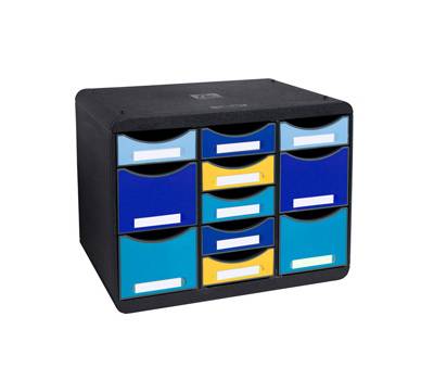 Cassettiera Store-Box Multi Bee Blue - 11 cassetti - nero-multicolore - Exacompta - 3137202D - 9002498313724 - DMwebShop