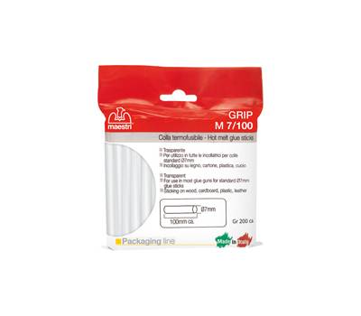 Colla termofusibile M7,100 diametro 7 mm lunghezza 10 cm 200 gr trasparente Romeo Maestri 1196750 - 28261