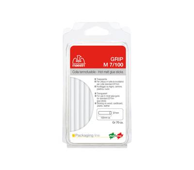 Colla termofusibile M7,100 diametro 7 mm lunghezza 10 cm 70 gr trasparente Romeo Maestri 1196740 - 28262