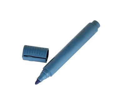 Pennarello detectabile con cappuccio indelebile punta tonda 14 cm PP blu - 28178