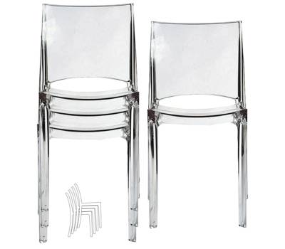 Sedia B side 48 x 50 x 81,5 cm policarbonato trasparente - 28231