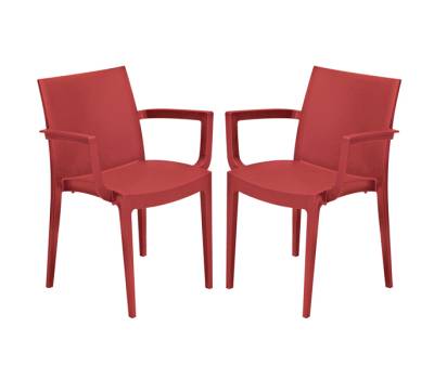 Sedia Venice con braccioli 59 x 51 x 80 cm polipropilene rosso - 28223