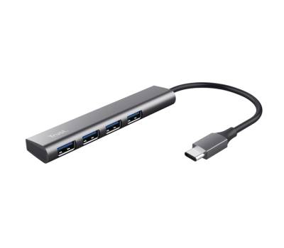 Hub Halyx - 4 porte - da USB-C a USB-A 3.2 Gen1 - alluminio - grigio - Trust - 24948 - 8713439249484 - DMwebShop