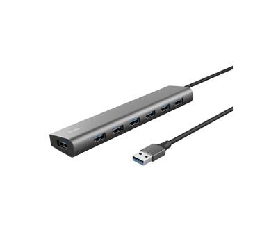 Hub Halyx - 7 porte - USB 3.2 Gen 1 - alluminio - grigio - Trust - 24967 - 8713439249675 - DMwebShop