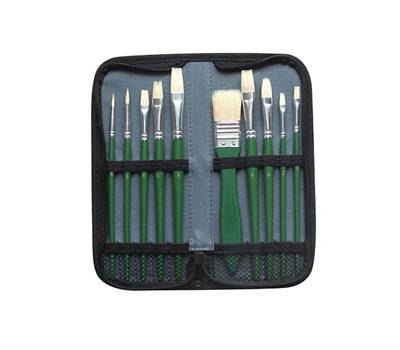 Pennello in setola - per olio - astuccio 10 pennelli assortiti - Dom - 12392 - 8004957123920 - DMwebShop