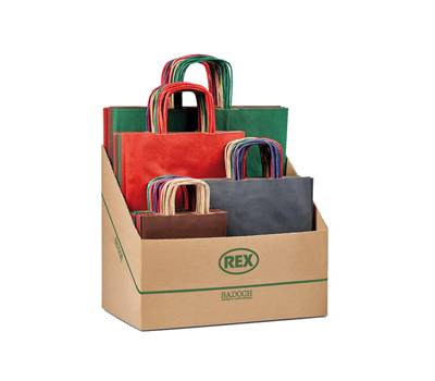 Shopper Allegra formati assortiti colori scuri expo 100 pezzi - 29037