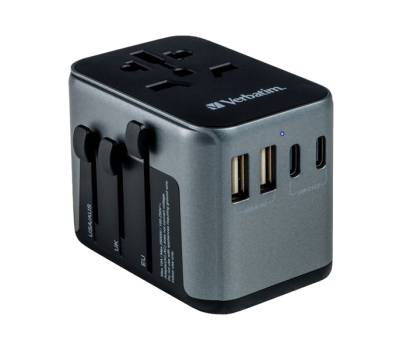 Adattatore da viaggio UTA-03 PD30W - QC - 2xUSB - 2xType-C - Verbatim - 49545 - 23942495451 - DMwebShop