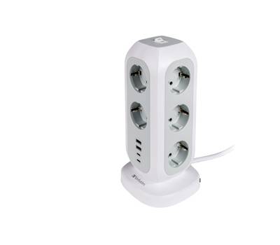 Torre di Alimentazione Multi-Spina EUPT-01 con 2 x USB-C - 2 x USB-A - Verbatim - 49547 - 23942495475 - DMwebShop