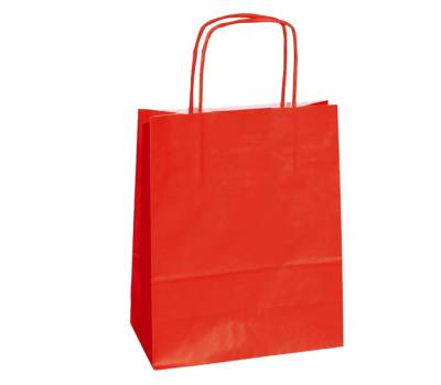 Shopper in carta maniglie cordino - 26 x 11 x 34,5 cm - rosso - conf. 25 sacchetti - Mainetti Bags - 037528 - 8029307037528 - DMwebShop