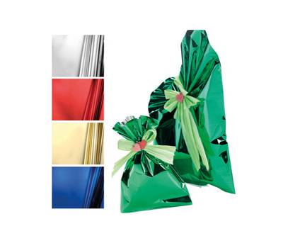 Busta regalo senza patella adesiva 20 x 35 cm 30 micron PPL metal lucido blu conf. 50 pezzi - U-814ARR Y20BL - 8013170035446 - DMwebShop