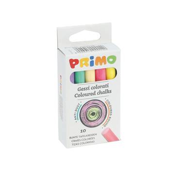 Gessetti tondi diametro 9 x 80 mm colorati Scatola 10 gessetti tondi Primo 014GC10R - 13441