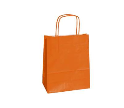 Shopper Twisted maniglie cordino 26 x 11 x 34,5 cm carta kraft arancio - 8000
