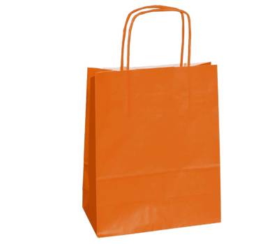 Shopper Twisted maniglie cordino 26 x 11 x 34,5 cm carta kraft arancio - 8000