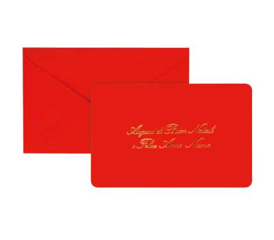 Biglietto natale con busta - 9 x 14 cm - stampa oro - rosso - conf. 100 pezzi - Rex Sadoch - 2107 - 8004999021079 - DMwebShop