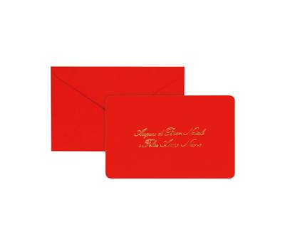 Biglietto natale con busta - 9 x 14 cm - stampa oro - rosso - conf. 100 pezzi - Rex Sadoch - 2107 - 8004999021079 - DMwebShop