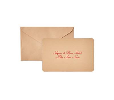Biglietto natale con busta 9 x 14 cm stampa oro avana - 29175 Biglietto natale con busta 9 x 14 cm stampa oro avana - 29175