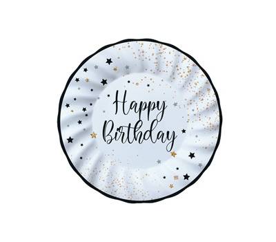 Piatto Happy Birthday diametro 25 cm carta - 29151