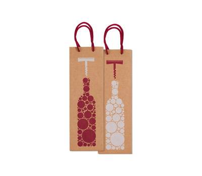 Portabottiglie natale - 37 x 12 x 9 cm - carta kraft - stampa fantasia - conf. 10 pezzi - Rex Sadoch - SDN12178 - 8006715102239 - DMwebShop