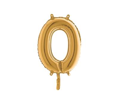 Palloncino - numero 0 - H 36 cm - mylar - oro - Big Party - 42700 - 8020834427004 - DMwebShop