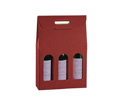 Scatola - 3 bottiglie - 27 x 9 x 38,5 cm - cartone seta - bordeaux - conf. 5 pezzi - Scotton - 36109C - 8007402361090 - DMwebShop