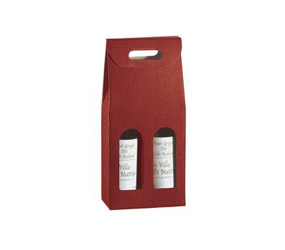 Scatola - 2 bottiglie - 18 x 9 x 38,5 cm - cartone seta - bordeaux - conf. 5 pezzi - Scotton - 36108C - 8007402825431 - DMwebShop