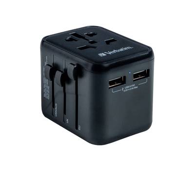 Adattatore viaggio UTA-02 con 2 x USB-A - Verbatim - 49543 - 23942495437 - DMwebShop