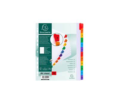 Separatore numerico 1/12 - cartoncino bianco 160 gr - tasti colorati - A4 maxi - Exacompta - 4112E - 3130630011125 - DMwebShop
