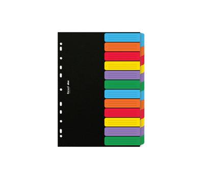 Separatore - 12 tasti neutri colorati - cartoncino 240 gr - A4 - multicolore - Esselte - Dox - D26612 - 5028252489775 - DMwebShop