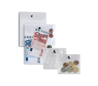 Busta con bottone Press 6E PVC 15 x 21 cm trasparente - 16519