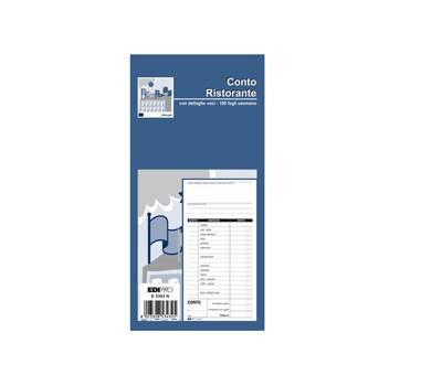 Blocco conto ristorante con dettaglio voci - uso mano - 22 x 10 cm - 100 fogli - Edipro - E5343N - 8023328534325 - DMwebShop Blocco conto ristorante con dettaglio voci - uso mano - 22 x 10 cm - 100 fogli - Edipro - E5343N - 8023328534325 - DMwebShop
