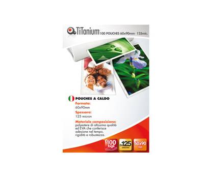 Pouches - business card - 60 x 90 mm - 2 x 125 micron - conf. 100 pezzi - Titanium - PP525-08T - 8025133034854 - DMwebShop