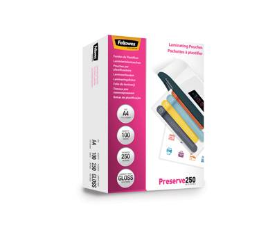 Pouches Preserve250 - A4 - 216 x 303 mm - 2 x 250 micron - scatola 100 pezzi - Fellowes - 5401802 - 77511540189 - DMwebShop