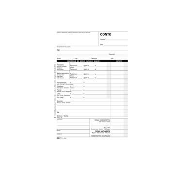 Blocco conto albergo pensione 7 giorni uso mano 23 x 15 cm 100 fogli - 14700