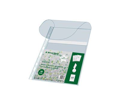 Buste forate con soffietto e patella - spessore 25 mm - liscio - 21 x 30 cm - trasparente - conf. 10 pezzi - Starline - 1910003 INCOLORE - 8025133037893 - DMwebShop