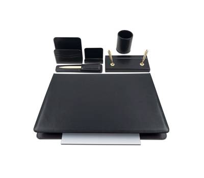 Servizio scrittoio Classic - similpelle - 6 componenti - nero - City Time - 121-N - 8002787001210 - DMwebShop