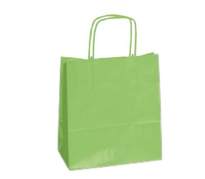 Shopper in carta maniglie cordino - 18 x 8 x 24 cm - mela verde - conf. 25 sacchetti - Mainetti Bags - 072093 - 8029307072093 - DMwebShop