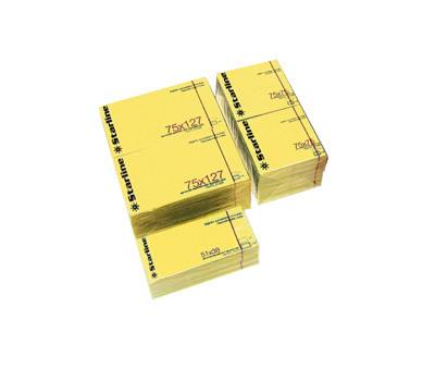 Blocchetto biglietti adesivi giallo 75 x 125 mm 70 gr 100 fogli Starline - 5520