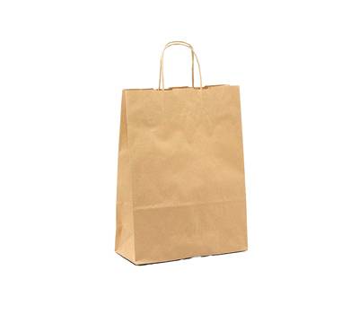 Shopper maniglie cordino 18 x 8 x 24 cm carta biokraft avana - 17181