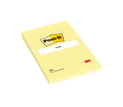 Blocco foglietti - giallo Canary - a righe - 102 x 152 mm - 100 fogli - conf. 6 pezzi - Post-it - 7100172753 - 32164A - DMwebShop