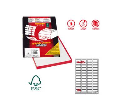 Etichetta adesiva A405 - carta - permanente - 46 x 11,1 mm - 84 etichette per foglio - bianco - conf. 100 fogli A4 - Markin - X210A405 - 8007047020109 - DMwebShop