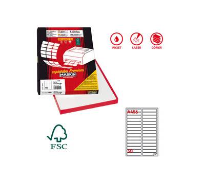 Etichetta adesiva A456 - carta - permanente - 100 x 17 mm - 30 etichette per foglio - bianca - scatola 100 fogli A4 - Markin - X210A456 - 8007047025012 - DMwebShop