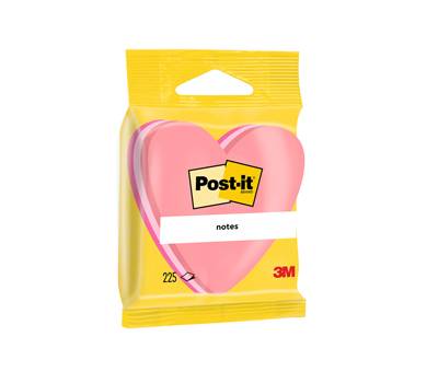 Blocco foglietti cuore - 70 x 70 mm - rosa neon, rosa ultra, rosa pastello - 225 fogli - Post-it - 7100172402 - 3134375349864 - DMwebShop