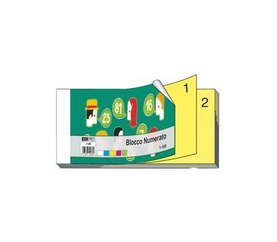 Blocco numerato 1-100 - matrice+figlia - monocolore - 13 x 6 cm - conf. 10 pezzi - Edipro - E5406 - 8023328540609 - DMwebShop