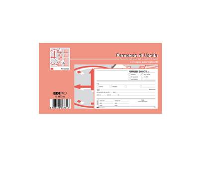 Blocco permesso uscita - 9,9 x 17 cm - 50-50 fogli autoricalcanti - Edipro - E5673A - 8023328567316 - DMwebShop