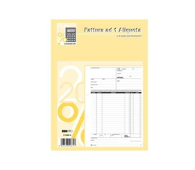 Blocco fatture 1 aliquota Iva - 50-50 fogli autoricalcanti - 29,7 x 21 cm - Edipro - E5283A - 8023328528317 - DMwebShop
