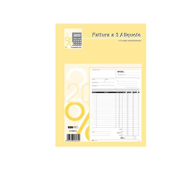 Blocco fatture 3 aliquota Iva - 50 fogli 2 copie autoricalcanti - 29,7 x 21 cm - Edipro - E5303A - 8023328530310 - DMwebShop