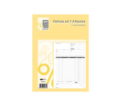 Blocco fatture 1 aliquota Iva - 33-33-33 fogli autoricalcanti - 29,7 x 21 cm - Edipro - E5284A - 8023328528416 - DMwebShop